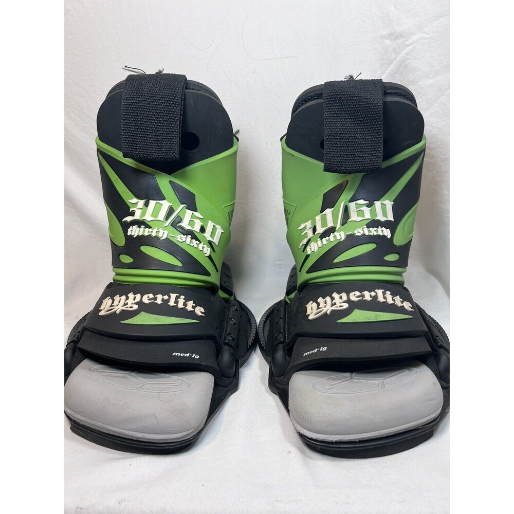 Hyperlite 30/60 Thirty Sixty Wakeboard Bindings Green Black Size Med - Large